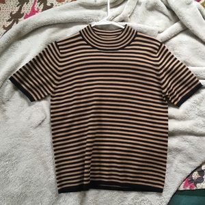 Sag Harbor Short Sleeve Mock Turtle Neck Sweater